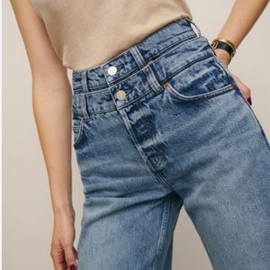Cary Double Waistband High Rise Slouchy Wide Leg Jeans